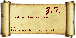 Zombor Tertullia névjegykártya